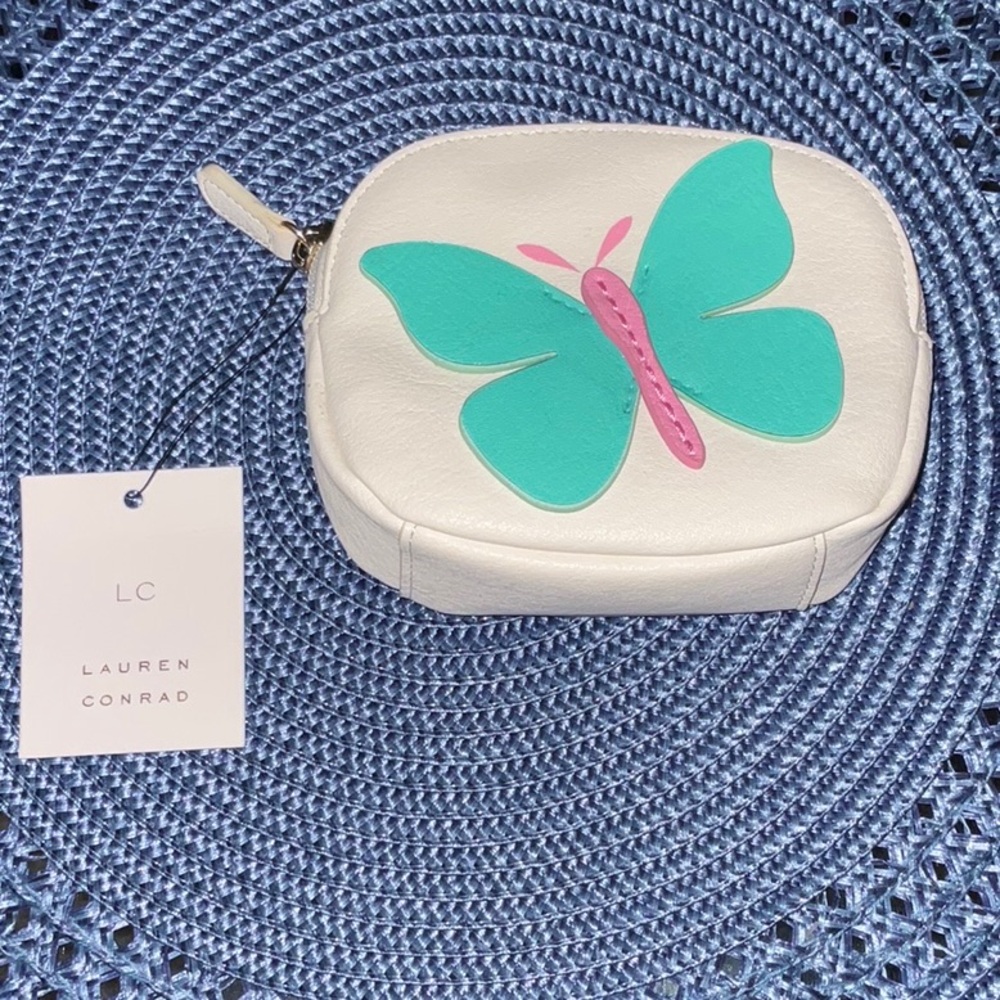 NWT LC Lauren Conrad White Vegan Leather Pouch